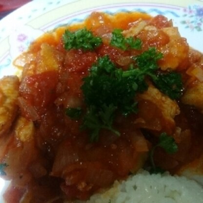 簡単で美味しかったです⭐トマトの酸味とチキンがよく合いました⭐